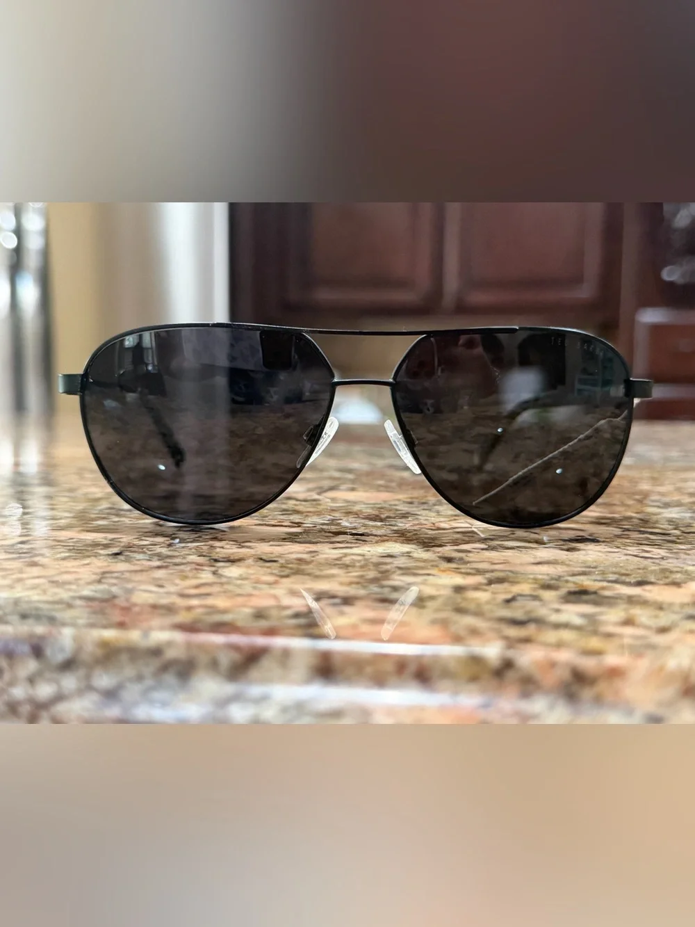 Ted Baker Black Aviator Sunglasses for Men - Classic Polarized Shades TMS143 NWT